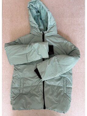 Calvin Klein Womens Blue Puffer Jacket Hooded Full Zip NWOT